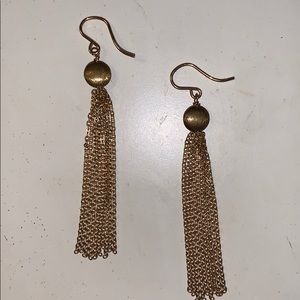 Lucky Brand gold tassel earrings